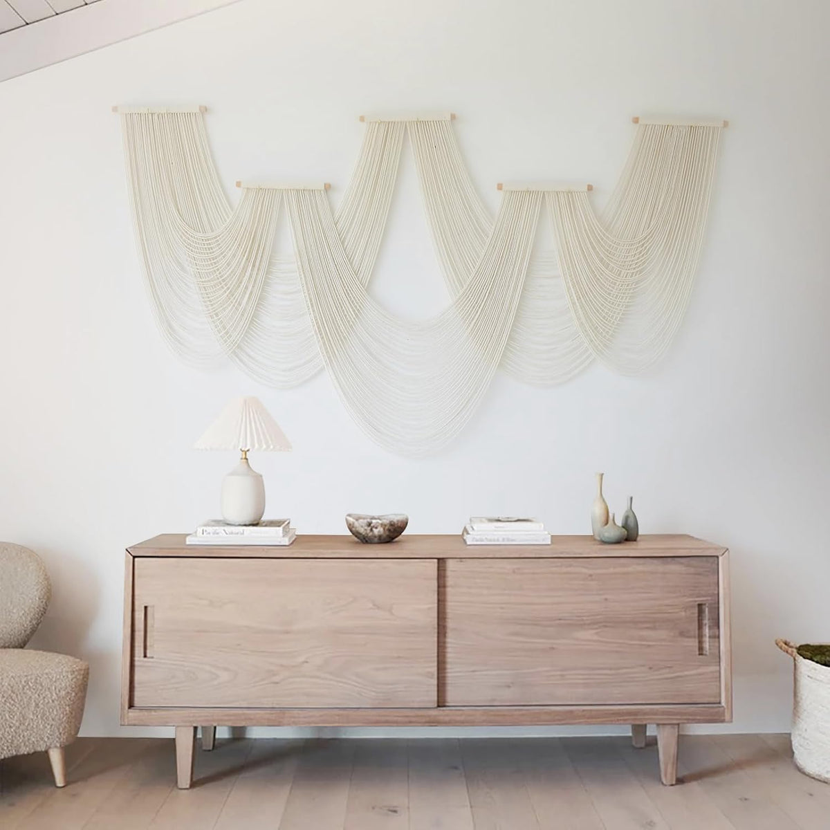 IOWER Macrame Wall Hanging Large Wall Home Decor Modern Fiber Wall Art Geometric Decoration
