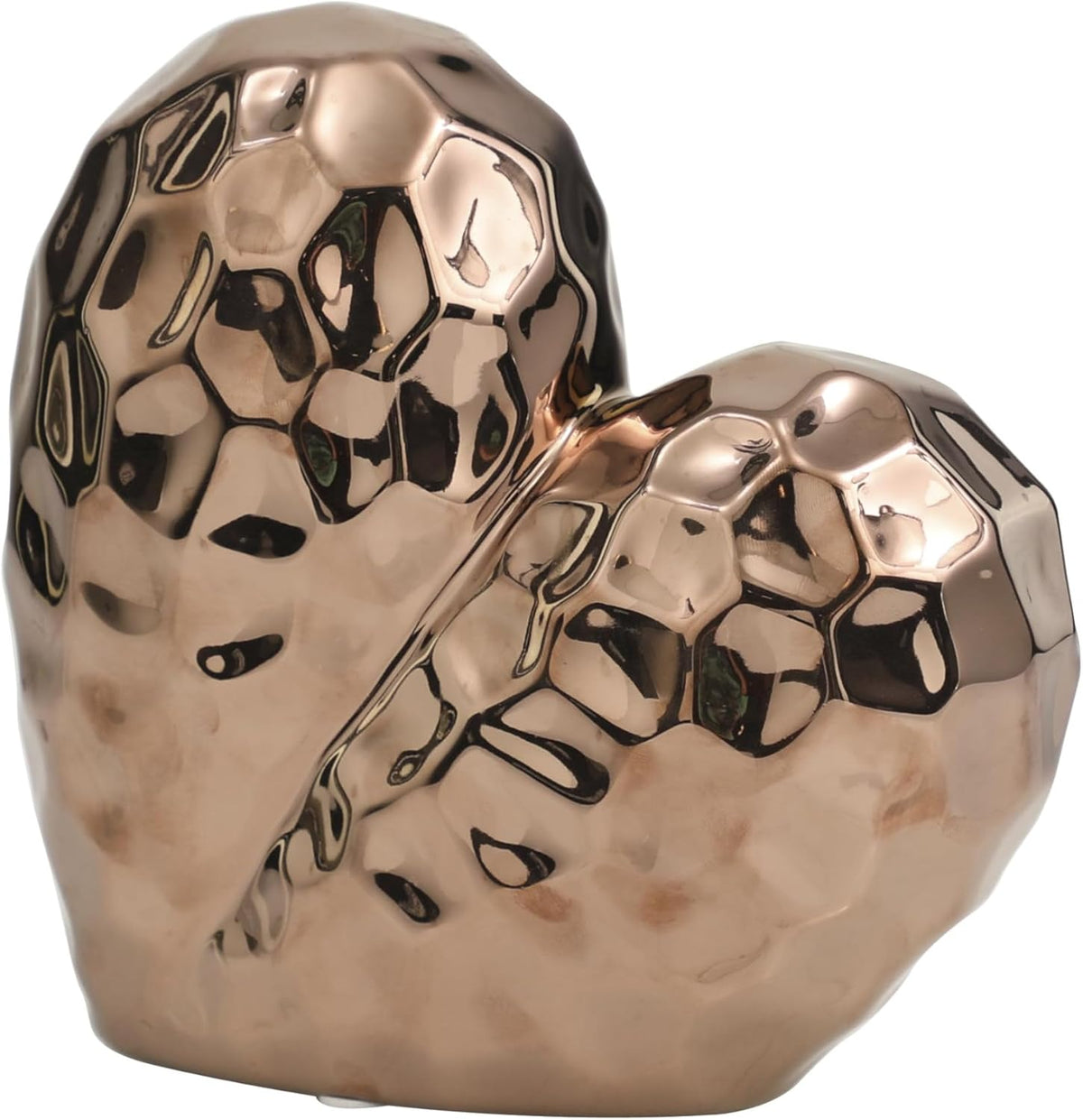 Deco 79 Ceramic Heart Decorative Sculpture Dimensional Angled Origami Inspired Home Decor Statue