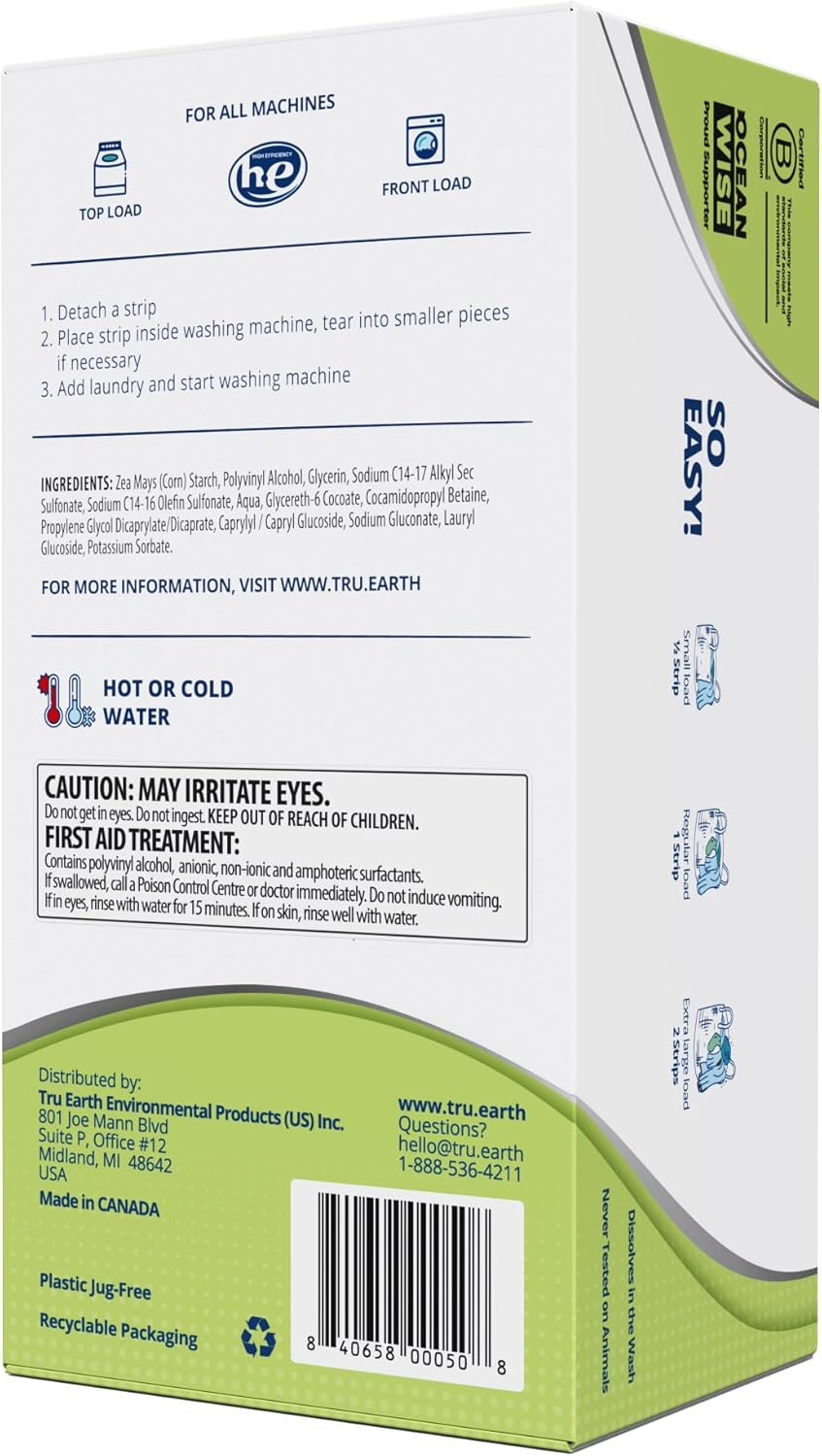 Tru Earth Platinum - Heavy Duty Laundry Detergent Sheets - Up to 768 Loads (384 Count), Fragrance