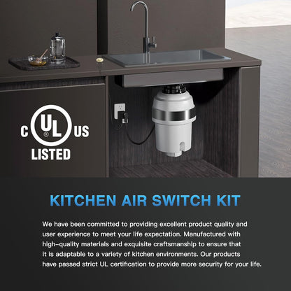 Garbage Disposal Air Switch Kit, UL Certified Professional Garbage Disposal Switch Button Power