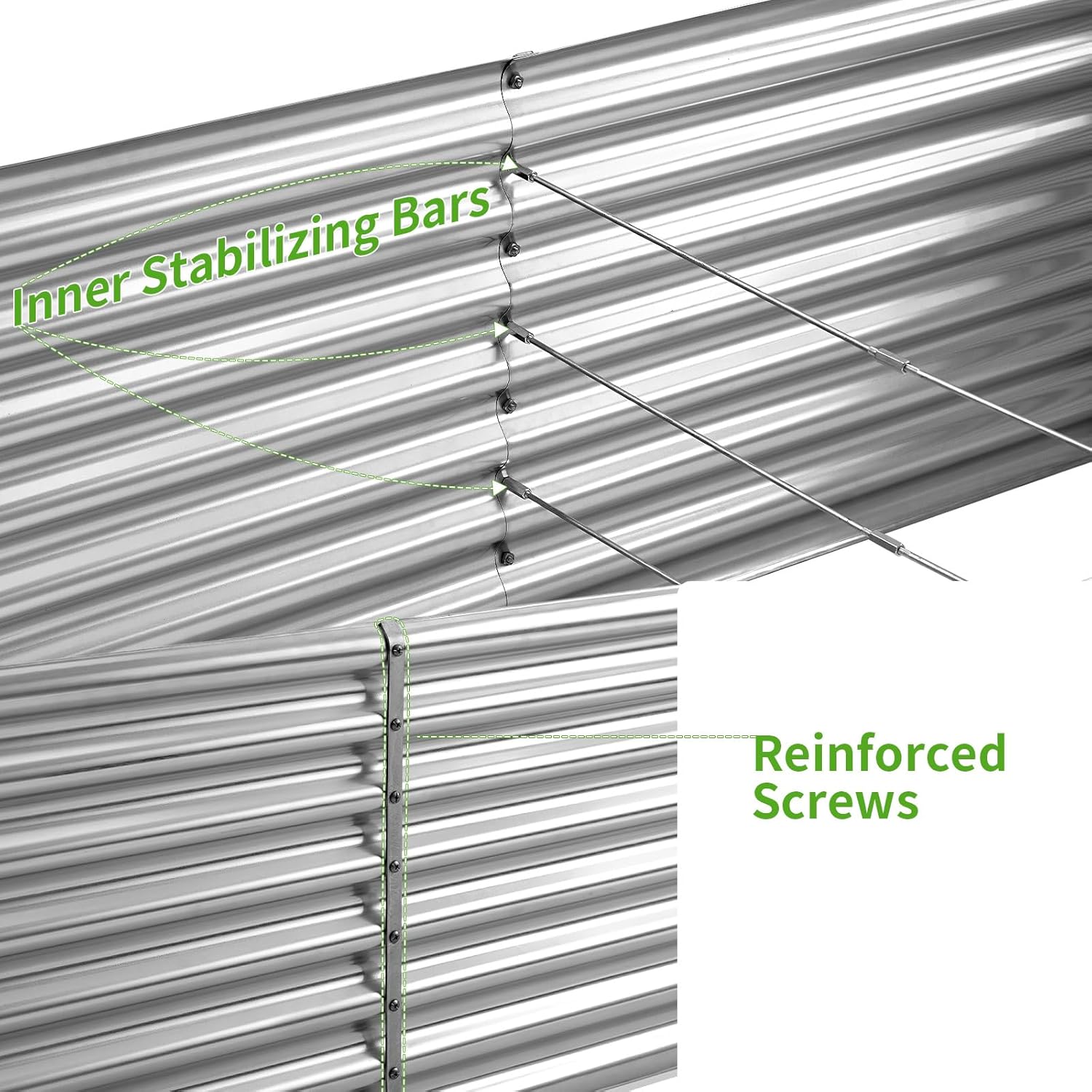Land Guard 6×3×2 ft Galvanized Metal Raised Garden Bed, 2FT Deep Root Elevated Planter Box Steel