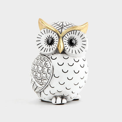 Owl Statue for Home Decor Accents,Owl Decor for Bookshelf Bedroom Living Room Office Table Desk