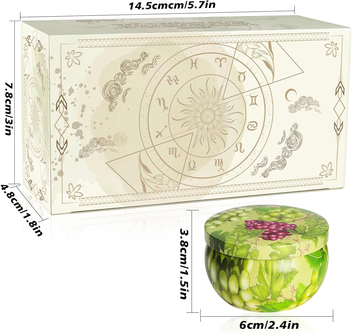 Set of 2 | 2.5-Ounce Scented Jar Candles - Fruit Style - Perfect for Home, Spa, Yoga Studio