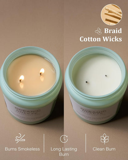 M&SENSE Candle Oceanic Breeze Scented, 19.4oz 110 Hour Long Lasting 2 Wick Pineapple & Mango Scent