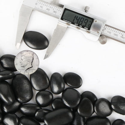Black Pebbles for Plants 1.8lb Bulk Bag Aquarium Gravel 0.8"- 1.2" Decorative Polished Fish Tank