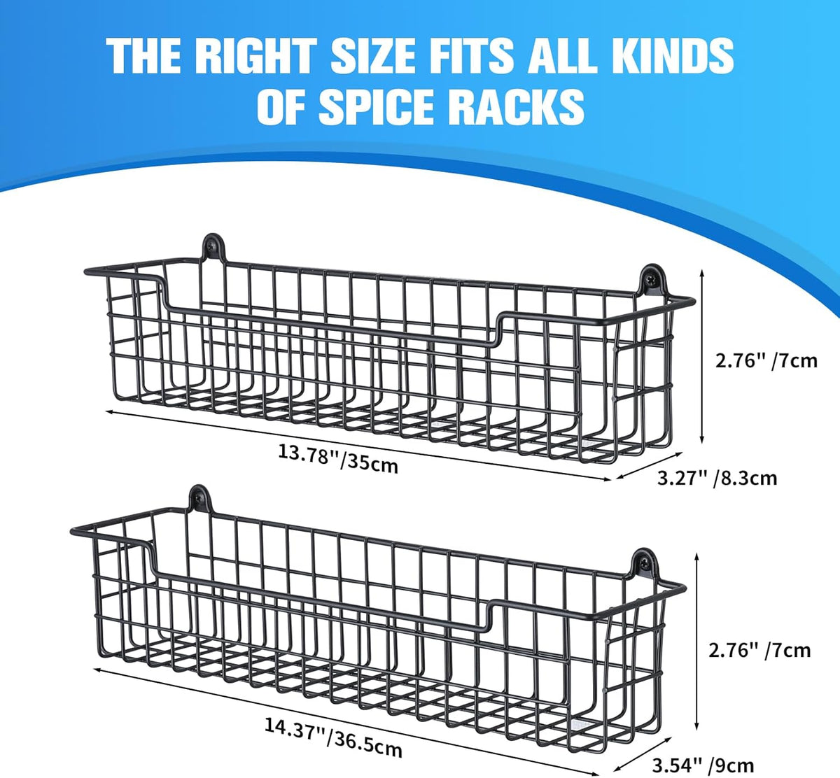 Spice Rack Organizer Wall Mount, Spice Organization Storage Shelf for Cabinet Door, 4 Packs Wall