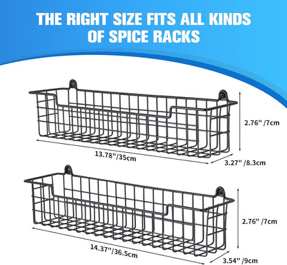 Spice Rack Organizer Wall Mount, Spice Organization Storage Shelf for Cabinet Door, 2 Packs Wall