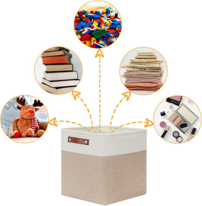 DULLEMELO Cube Storage Bins - 4 Pack Foldable Large Storage Baskets 12 inch Gifts Empty Fabric Bins