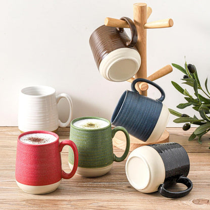 Hasense Ceramic Coffee Mugs Set of 6, 15 oz Large Porcelain Mugs with Handle for Women Men