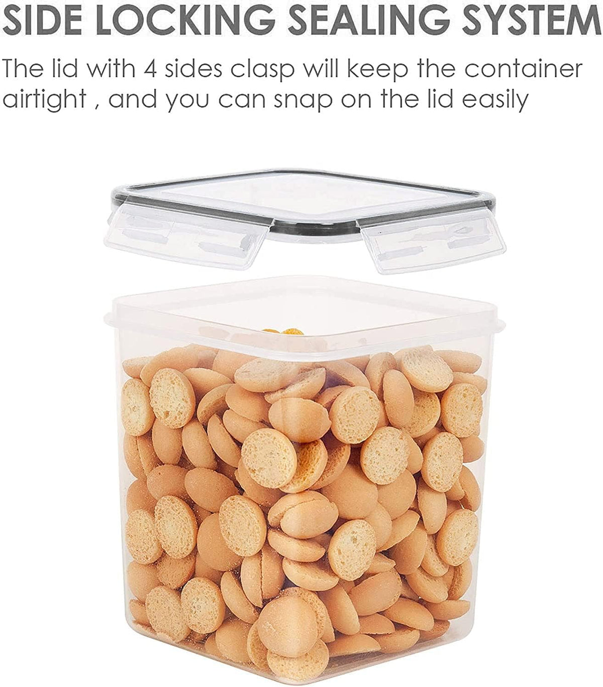 Vtopmart Food Storage Containers 2.5L / 84.5oz, 4 Pieces BPA Free Plastic Airtight Canister for