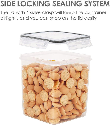 Vtopmart Food Storage Containers 2.5L / 84.5oz, 4 Pieces BPA Free Plastic Airtight Canister for