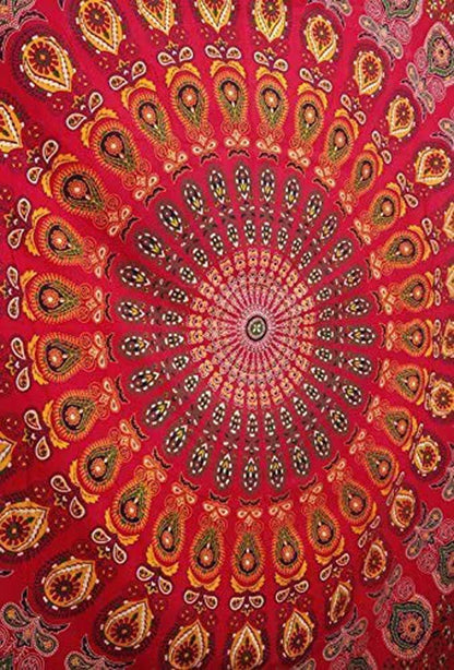 Bless International Handmade Indian hippie Bohemian Psychedelic Peacock Mandala Wall hanging