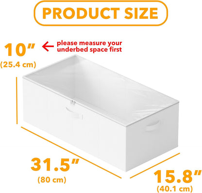 SpaceAid 4 Pack 10" High Under Bed Storage Containers, Large Underbed Storage Organizer Bins with
