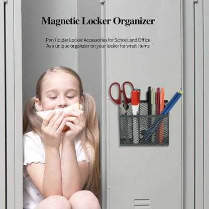 Neudeco Locker Accessories and Decor Kit, Including Mesh Shelf, Organizer, Magnetic Basket and Pen