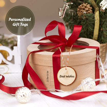5ARTH Natural Wood Slices - 30 Pcs 2.7-3.1 inches Craft Unfinished Wood kit Predrilled with Hole