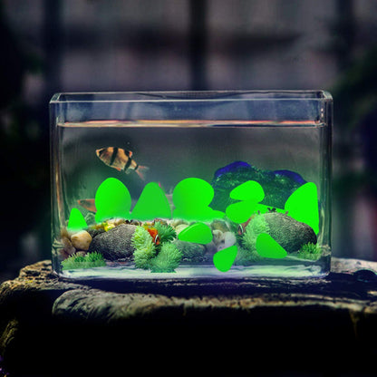 Glow Pebbles Green, 300 pcs Green Glowing Rocks for Outdoor Decor, Garden Lawn Yard, Aquarium