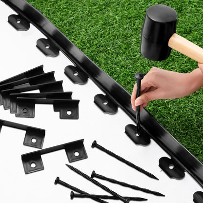 Sasylvia 2.5'' x 200' Landscape Edging Kit Edging Border Coil Include Anchoring Spikes 10