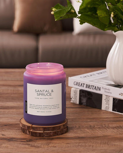M&SENSE Sweet Spruce Coconut Soy Candles for Home Scented, 19.4oz 110 Hour Slow Burning Large
