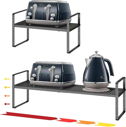 Hole Pattern Expandable Shelf Organizer,1Pack 8.1" Wide Easy to Assemble Cabinet Organizer Shelf