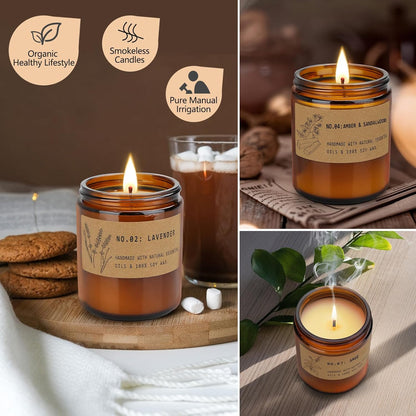 Aromatherapy Candles for Home Scented, Candle Gift Set for Stress Relief | Meditation | Yoga | SPA