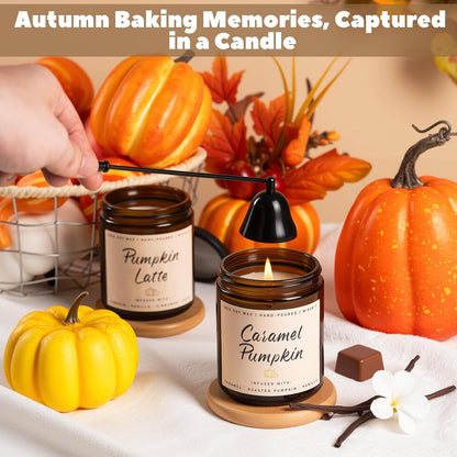 Auelife Fall Candles, Pumpkin Latte Scented Candle – Fall Soy Candle for Home | Autumn Aromatherapy