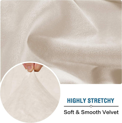 H.VERSAILTEX Velvet Stretch Sectional Couch Covers 3 Pieces Sofa Seat Cushion Covers L Shape