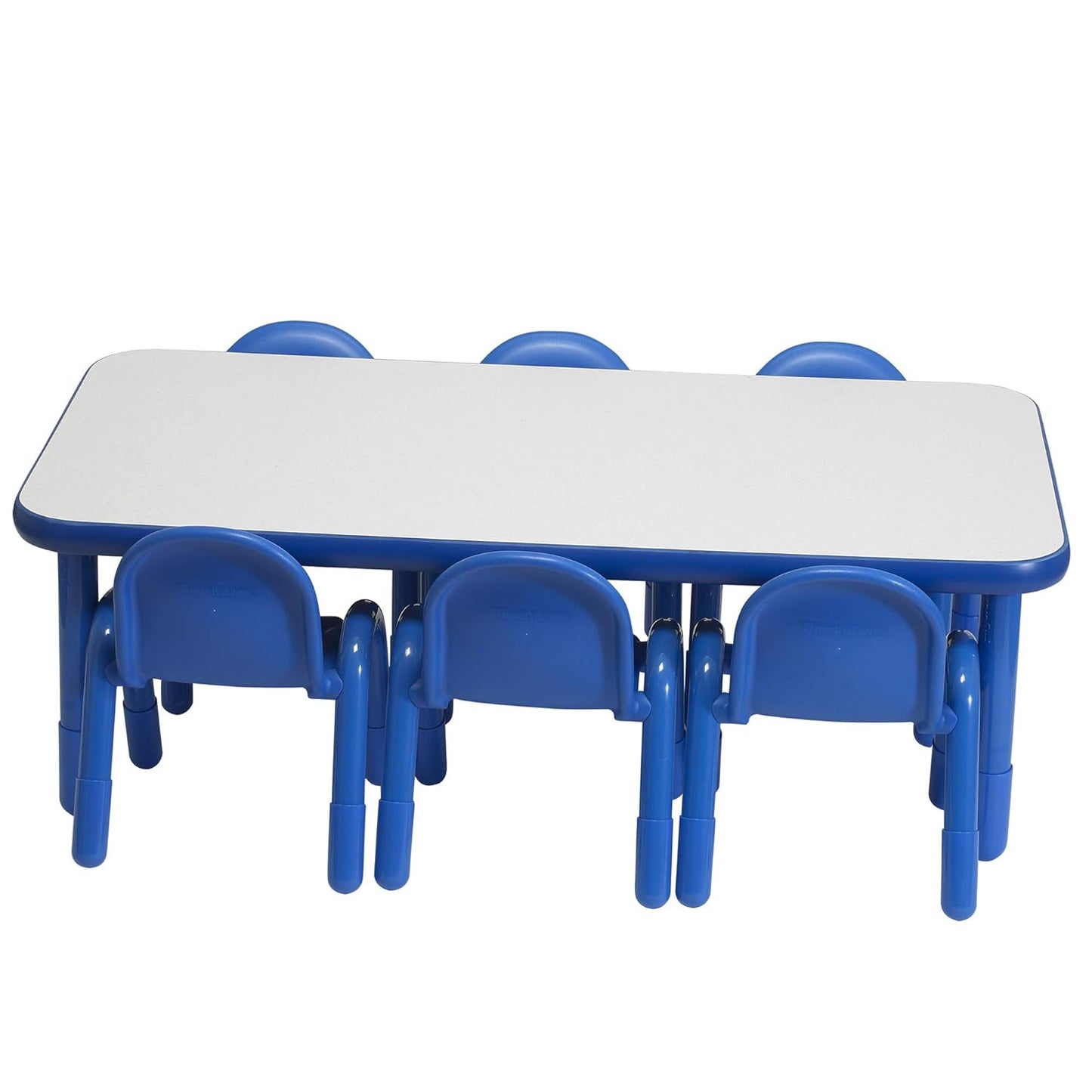 Children’s Factory Baseline Preschool 60" x 30" Rectangular Table & Chair Set - Solid Blue