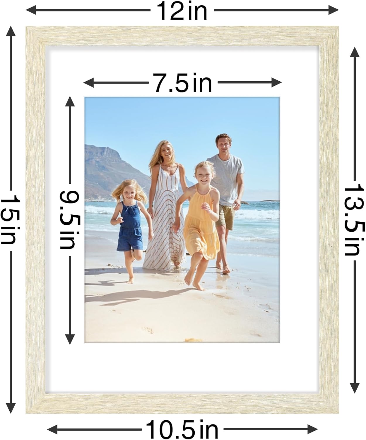 Vittanly 11x14 Picture Frames Set of 9, Shatter Resistant Plexiglass, Display 8x10 Pictures with