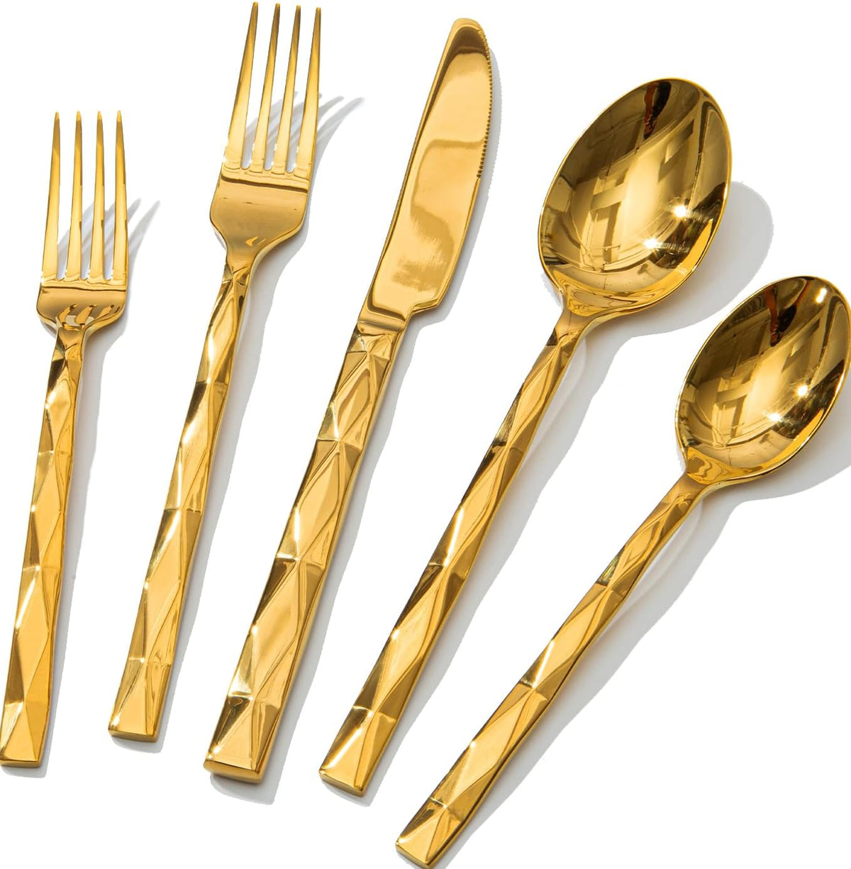 KINGSTONE Gold Silverware Set, Luxury 40 Piece Flatware Set for 8, 18/10 Stainless Steel Cutlery