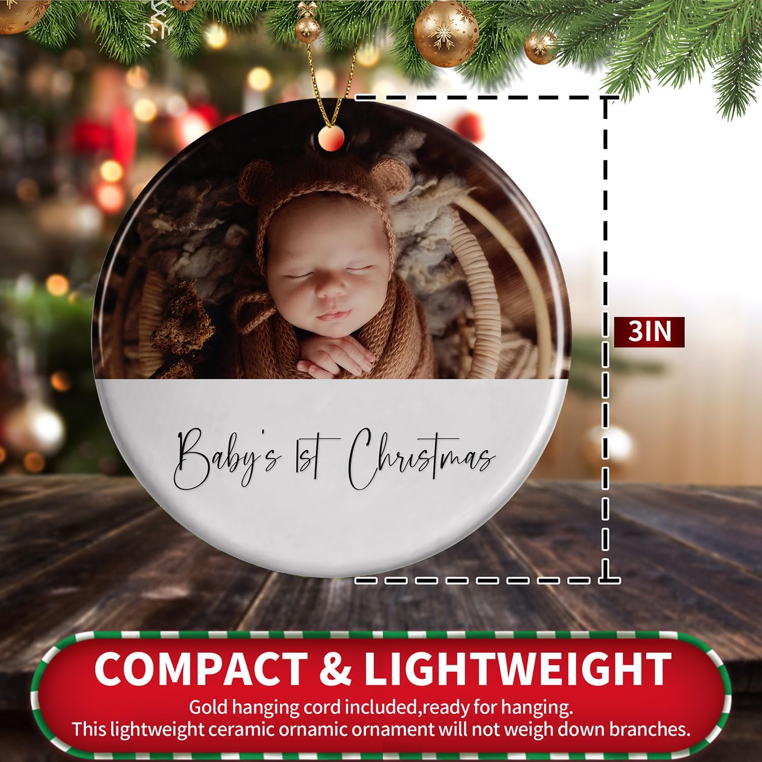 Personalized Christmas Ornaments 2025,Custom Ornaments with Photo Text,First Christmas Ornaments