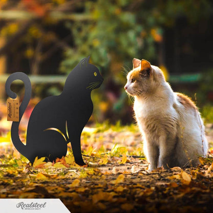RealSteel I 3 Pack Steel Cat Garden Decor I Outdoor Yard Decorations I Gift for Cat Lovers I Lawn