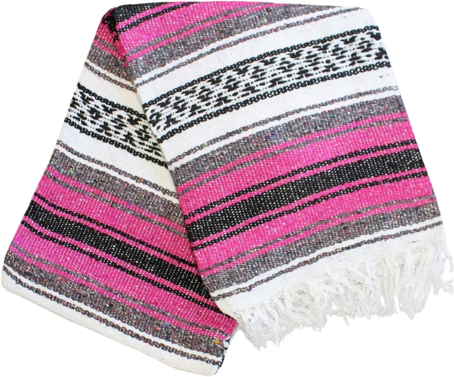 Del Mex Classic Mexican Blanket, Large Authentic Woven Falsa Throw (70"x50"), Artisan Southwest