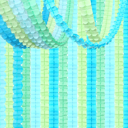 Blue-Green Party-Decorations Streamers Garland - 157Ft Four-Leaf Clover Hanging Banner, Jungle