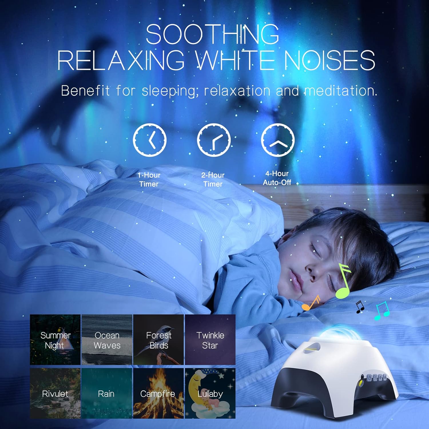 Northern Galaxy Light Aurora Projector with 33 Light Effects, Night Lights LED Star Projector for