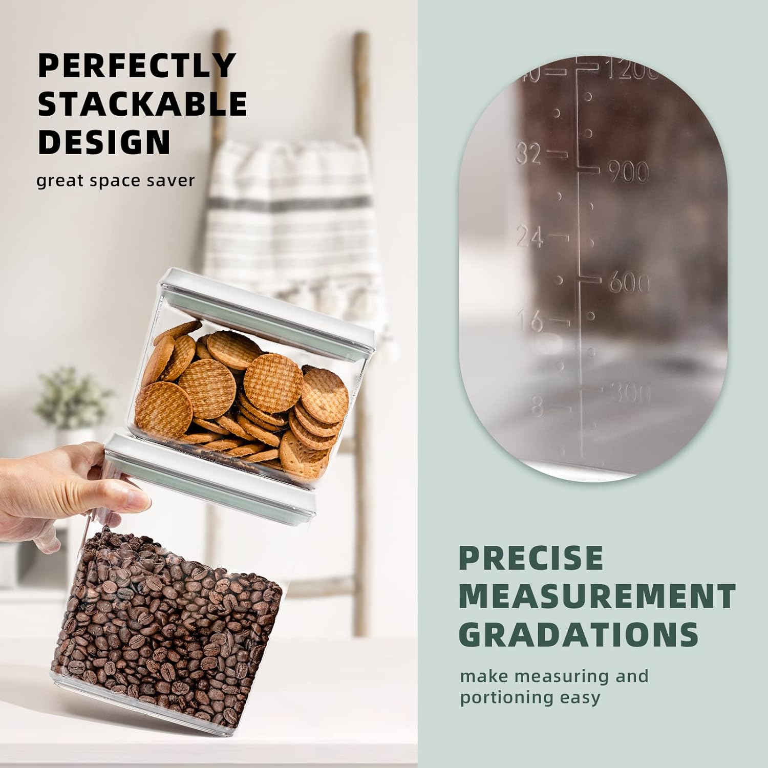 Pop Top Food Storage Containers, Leakproof Pantry Food Storage Containers, Kitchen Storage
