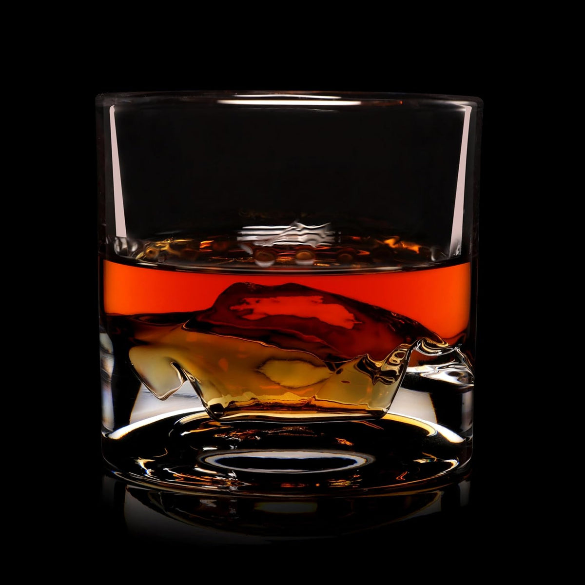 Yosemite Heavy Crystal Whiskey Glasses Gift Set of 2, Thick Freezable Bourbon Glass 1lb Each