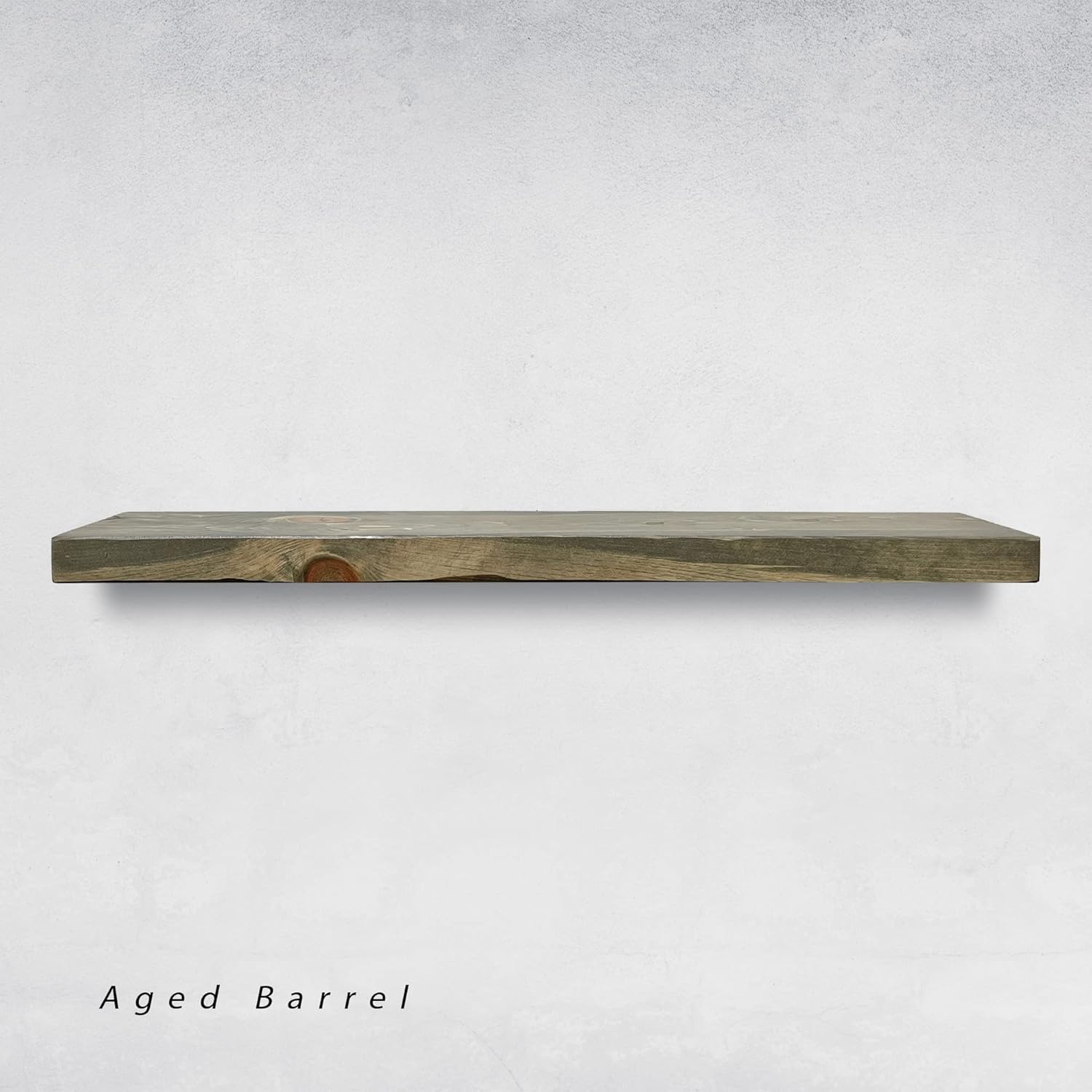 URBANDI, Rustic Floating Shelves, Set of 2, Hidden Bracket, Solid Wood, Heavy Duty, Wall Mounted
