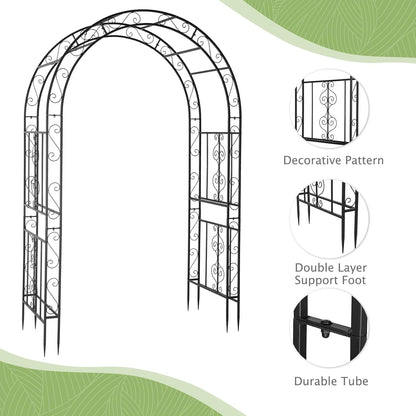 VINGLI Garden Arbor, Arch Archway for Wedding Ceremony Party, Steel Garden Trellis for Plant