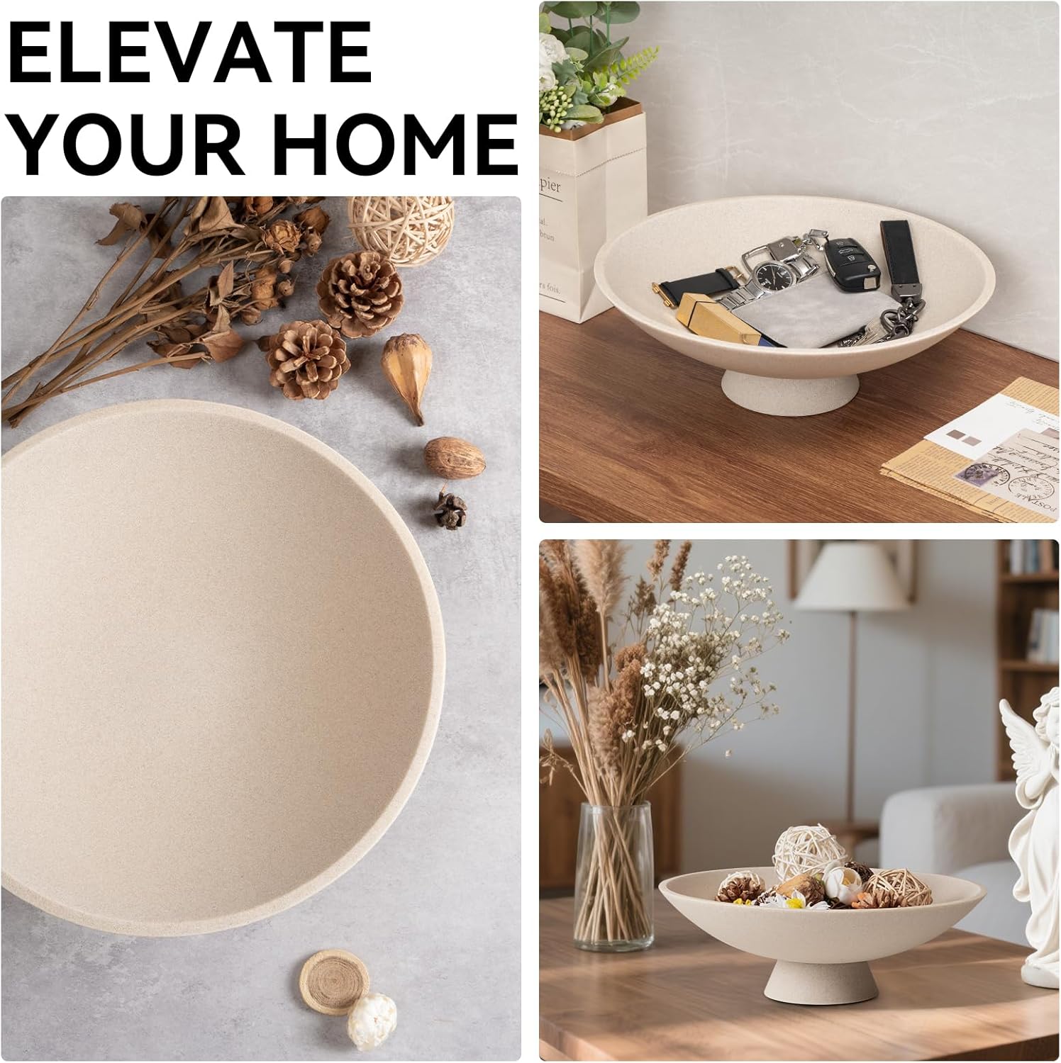 Decorative fruit bowl for Home Decor Large Modern Handicraft Key Bowl for Entryway Table Stylish
