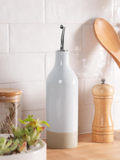 famiware Milkyway 16oz Ceramic Olive Oil Dispenser Bottle, 1 Piece Oil Dispenser for Kitchen with