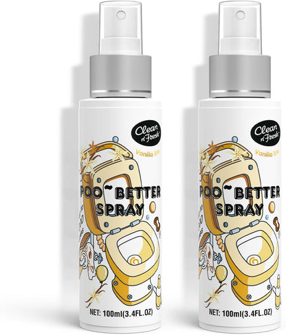 Clean-n-Fresh Toilet Spray 6.8 Fl.Oz, Vanilla Scent, Natural Plant Essential Oil Air Freshener &