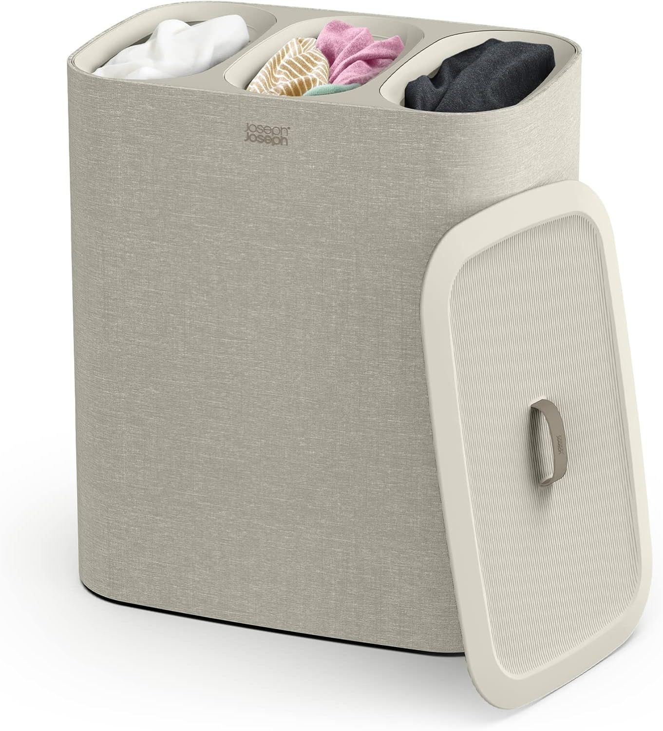 Joseph Joseph Tota Trio 90 liter/23.8 gallon Laundry Hamper Separation Basket with lid, 3 Removable
