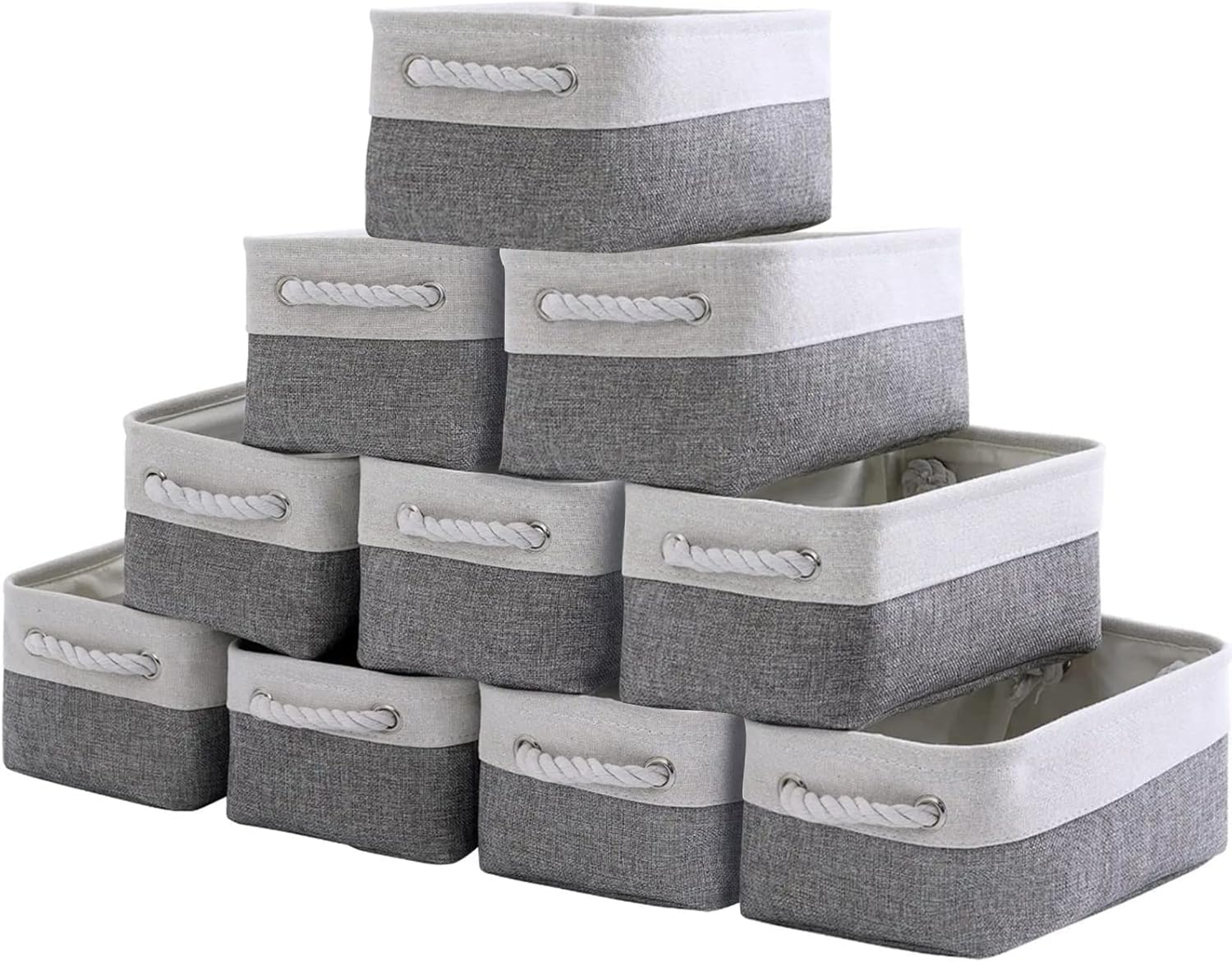 Storage Baskets 12x8x5 inch 10 Pack Fabric Baskets Foldable Storage Bins Decorative Baskets cloth