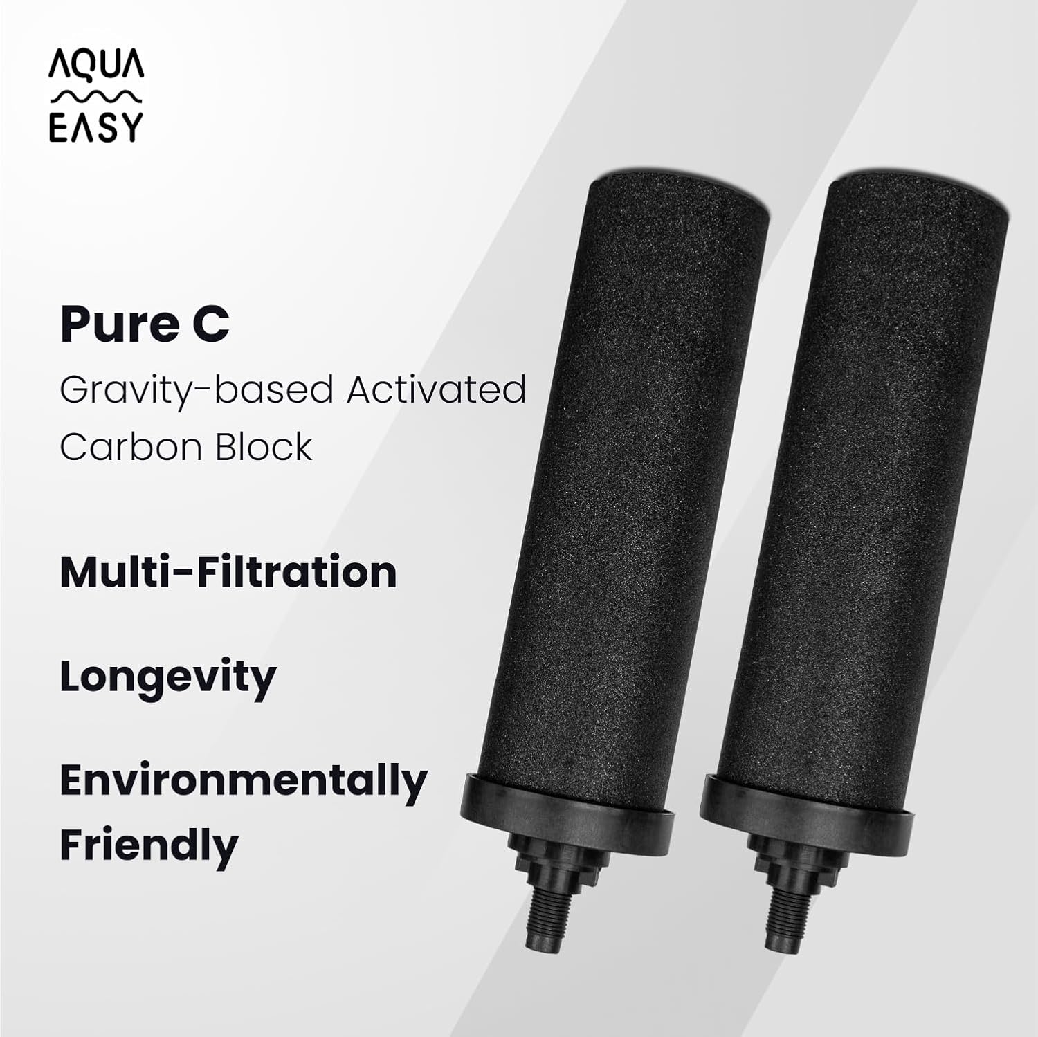 AquaEasy BB9 Activated Carbon Water Filter Candle(2 Pcs) Replacement Gravity Water Filter Candle