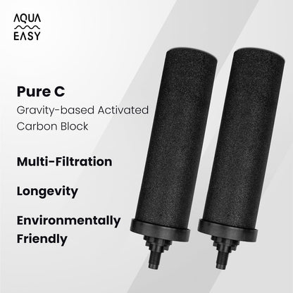 AquaEasy BB9 Activated Carbon Water Filter Candle(2 Pcs) Replacement Gravity Water Filter Candle