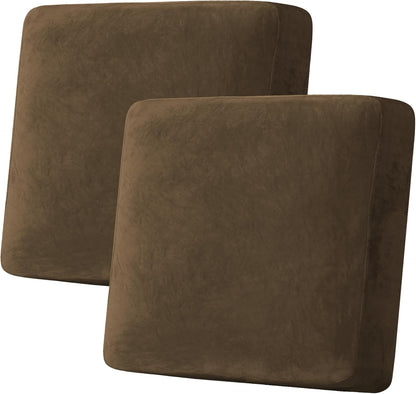 H.VERSAILTEX Velvet Stretch Couch Cushion Cover Plush Cushion Slipcover for Chair Loveseat Sofa