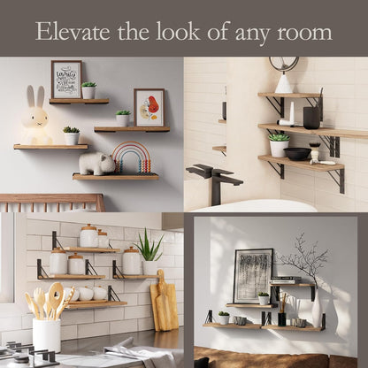 BAYKA Wall Shelves for Bedroom Decor, Floating Wall Shelves for Living Room Kitchen Storage, Wall