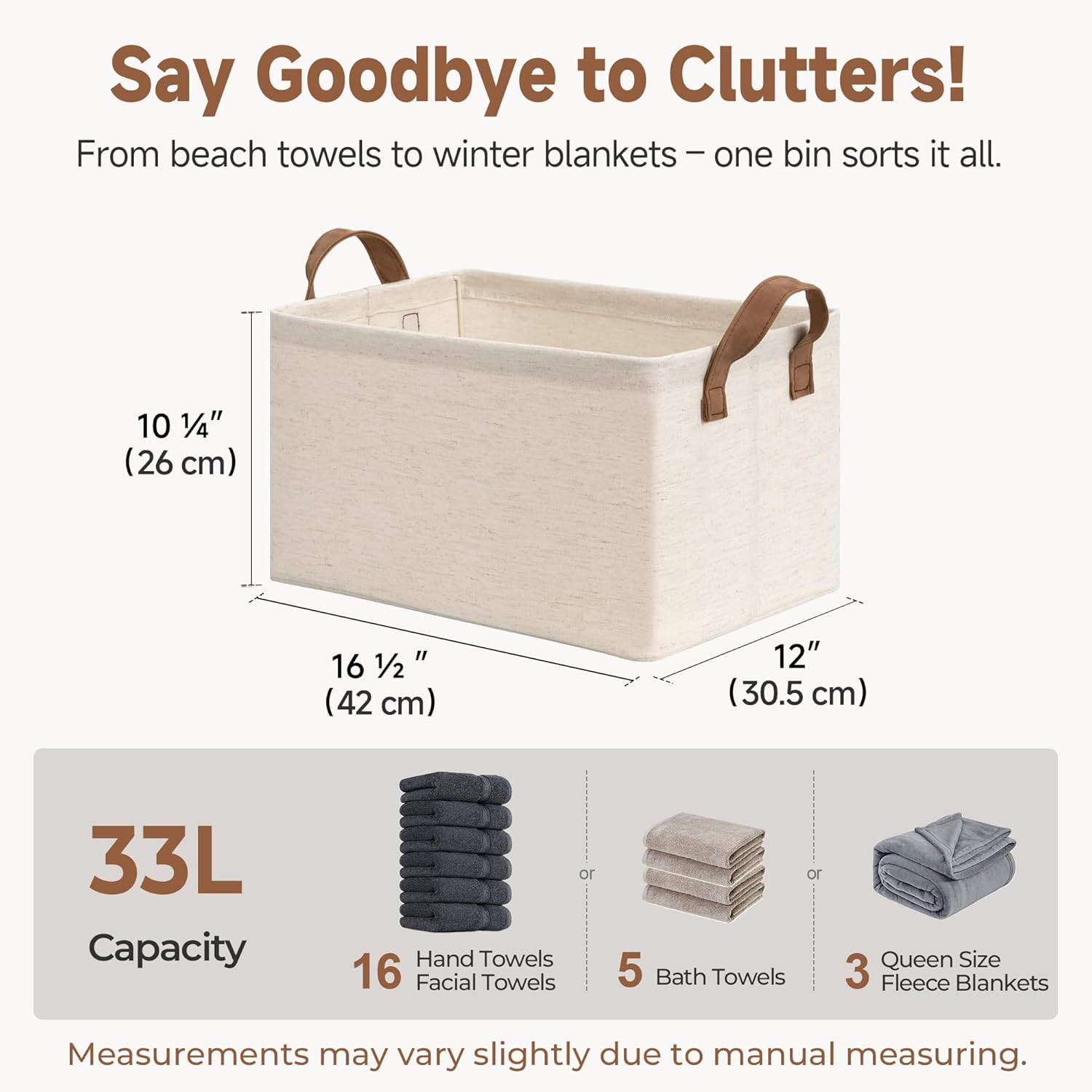 StorageWorks Storage Bins, Shelves Baskets for Organizing, Large Fabric Closet Organizers with