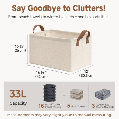 StorageWorks Storage Bins, Shelves Baskets for Organizing, Large Fabric Closet Organizers with