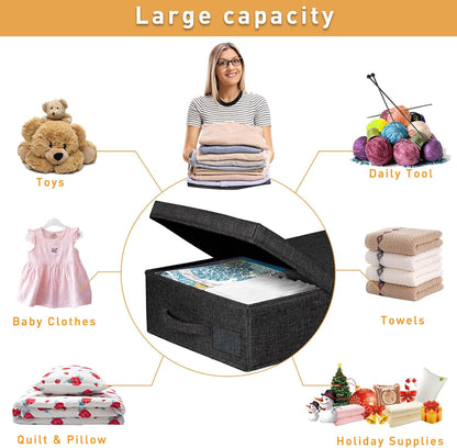 punemi Under The Bed Storage Containers 3 Pack, 6 Inch Tall Stackable Underbed Storage Bins With